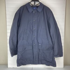 Facconable Men's Medium Navy Blue Chore Jacket Water Resistant Full Zip Button